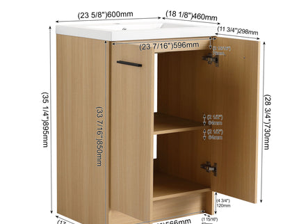 Floating Bathroom Vanity With Sink, Wall Mounted Double Door Storage