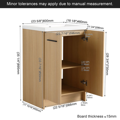 Floating Bathroom Vanity With Sink, Wall Mounted Double Door Storage