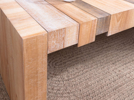 Modern Rustic Table With Sculpted Block Design