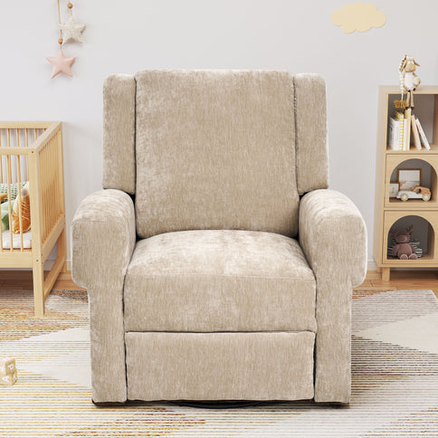Manual Recliner Chair With Swivel Rocker Function, Dual Recline Angles