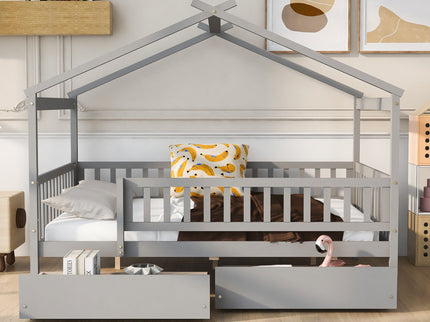 House Bed With 2 Drawers