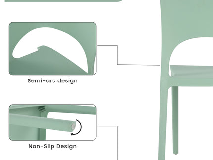 4 Piece Set Of Modern Designed Single Chairs With Long Table