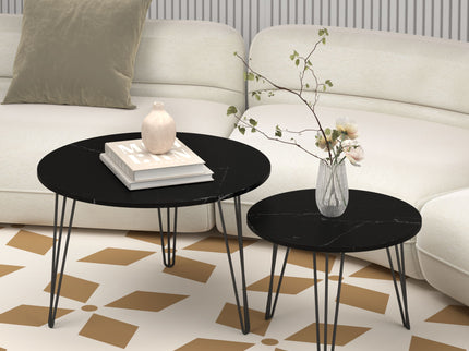 Round Nesting Coffee Table For Living Room (Set of 2)