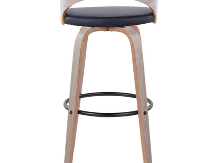 Grotto - Contemporary Fixed Height Barstool With Swivel With Round Footrest (Set of 2)