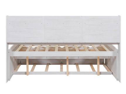 Captain Bed With Built In Bookshelves, 3 Storage Drawers, And Trundle