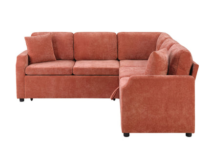 Modern L Shaped Sectional Sofa Bed With Hidden Storage Upholstery