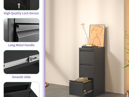 Steel Drawer Vertical File Cabinet With Lock For A4 Legal / Letter Size