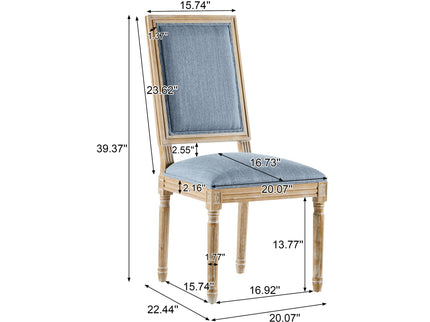 French Country Style Dining Chair With Upholstered Seating And Fluted Legs