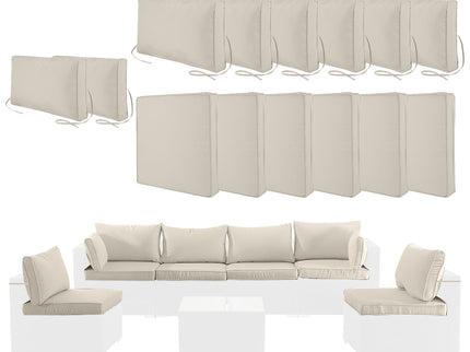 Cushion Covers For 7 Piece Wicker Sectional Sofa, 14 Pack Seat And Back Slipcovers With Zipper