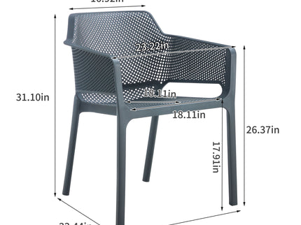 3 Piece Plastic Arm Chair Bistro Grs Premium Ocean Plastic