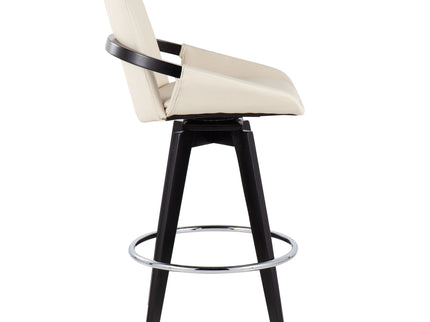 Cosmo - Contemporary Fixed Height Counter Stool With Swivel And Round Footrest (Set of 2)