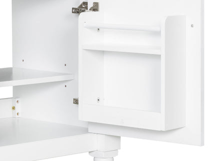 Modern Bathroom Vanity With Sink, Freestanding Cabinet With Flip Drawer & Adjustable Shelf