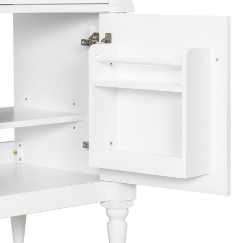 Modern Bathroom Vanity With Sink, Freestanding Cabinet With Flip Drawer & Adjustable Shelf