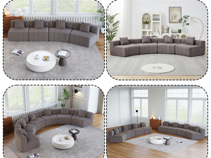 Modular Sectional Sofa With 2 Pillows, Symmetrical Design