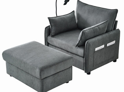 Comfy Oversized Chaise Lounge Chair With Ottoman And Storage