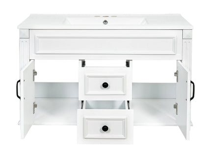 French Simple Style Wall Mounted Bathroom Cabinet With Sink