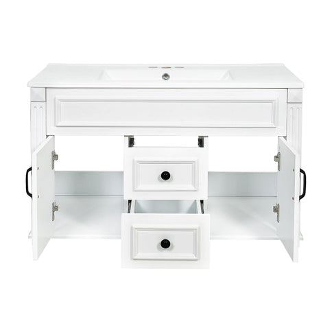 French Simple Style Wall Mounted Bathroom Cabinet With Sink
