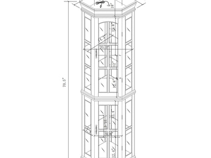 Corner Curio Cabinet With 5 Shelves And Lighting System (E26 Light Bulb Not Included)