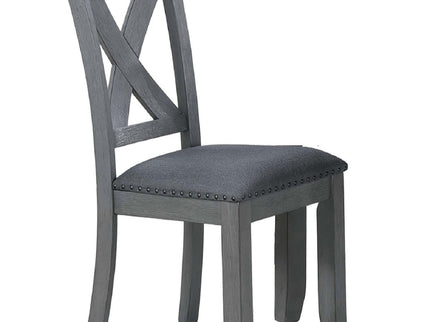 7 Piece Dining Room Furniture, Table And 6 Chairs Set - Gray