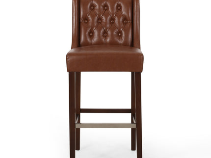 Solstara - Upholstered Dining Barstool With Button Tufted And Wing Back