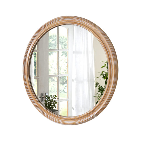 Round Wall Mirror With Ribbed Frame