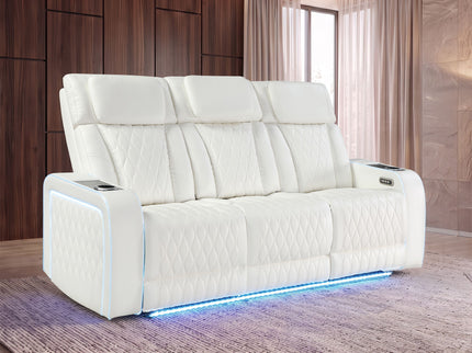 Electra - Power Reclining Sofa With Power Headrests, Drop Down Table, Reading Light, Massage, LED Lighting And USB Control
