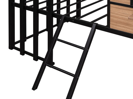 Loft Bed With Roof, Window, Guardrail, Ladder