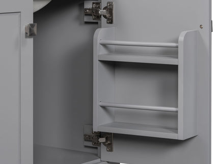 Bathroom Vanity With Single Sink, Combo Cabinet Undermount Sink, Bathroom Storage Cabinet With Two Doors And A Drawer, Soft Closing, Multifunctional Storage, Solid Wood Frame