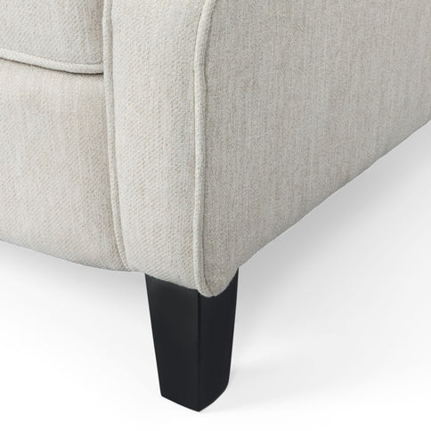 Contemporary Tufted Fabric Push Back Recliner - Beige