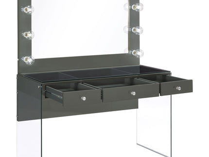 Katelyne - 3 Drawer Vanity Set With Mirror - Gray