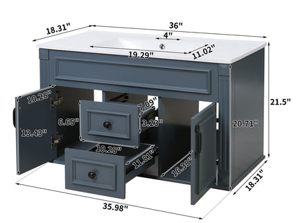 French Simple Style Wall Mounted Bathroom Cabinet With Sink