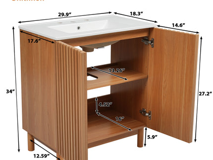Traditional Bathroom Vanity With Ceramic Sink