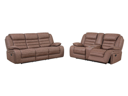 Lucius - Console Reclining Loveseat With Manual Recline - Brown