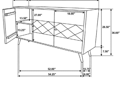 Austin - 3 Door Accent Cabinet With Tapered Legs - Natural