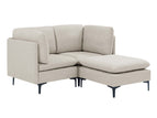 Beige / 2 Pc. 2 Seater Sectional, Ottoman