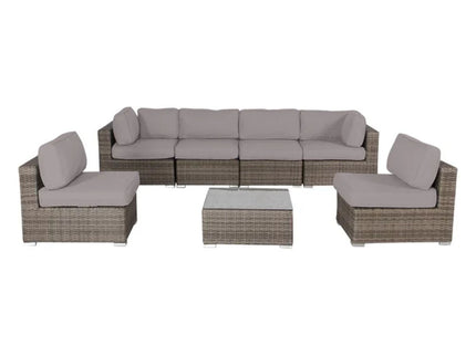 Seating Set With Cushions Handcrafted Wicker Design