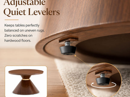 2 Piece Round Coffee Table Set For Living Room