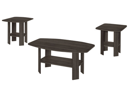 Table Set: Coffee, End, Side, Accent, Living Room, Transitional (Set of 3) - Oak