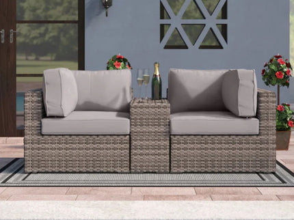 Handcrafted Outdoor Loveseat With Wicker Seating