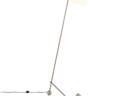 Eileen - Contemporary Floor Lamp - Nickel / White
