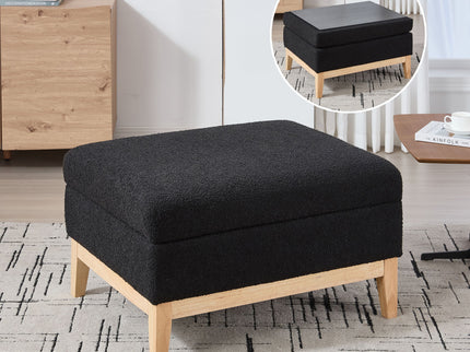 Upholstered Storage Ottoman With Reversible Lid Coffee Table, Foot Stool