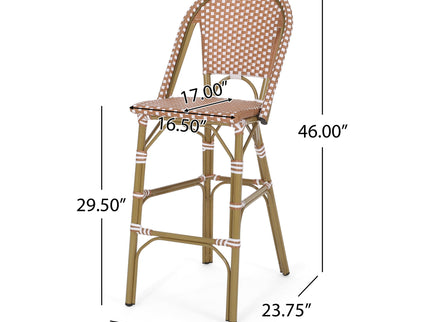 Outdoor Pe Rattan French Barstool Set
