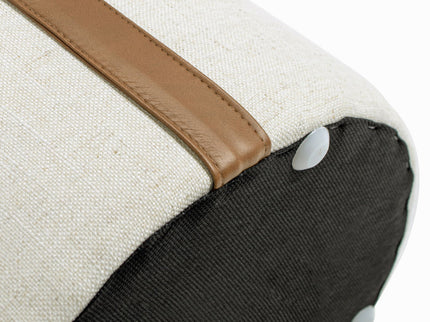 Brandy - Round Upholstered Storage Ottoman With Accent