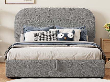 Upholstered Platform Bed With Hydraulic Storage System