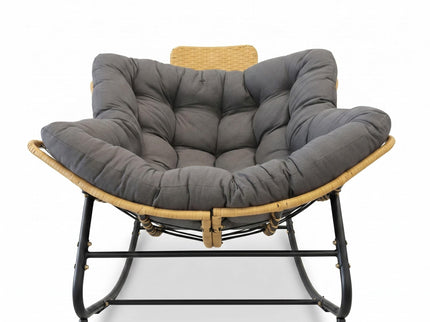 Oversized Papasan Rocking Chair Outdoor With Thick Cushion