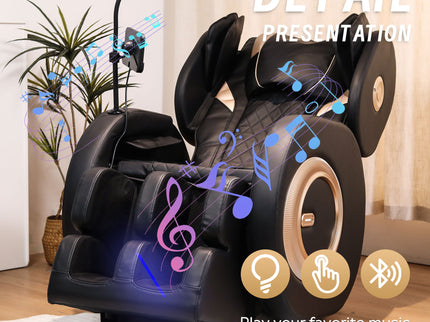 Automatic Massage Chair Recliner With Zero Gravity And Full Body Air Pressure - Black