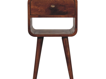 Mini California Curved Nightstand Wth Lower Slot