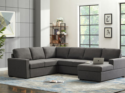 Ketterman - 4 Piece Upholstered Sectional - Dark Gray
