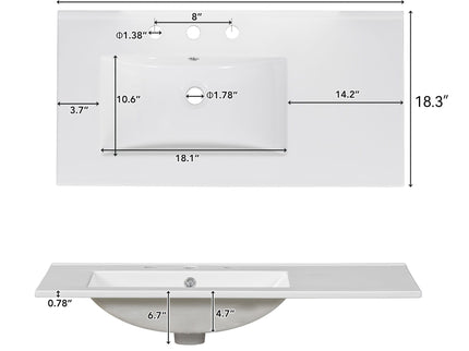 Bathroom Vanity With Sink Combo, 2 Soft Close Doors And 5 Drawers