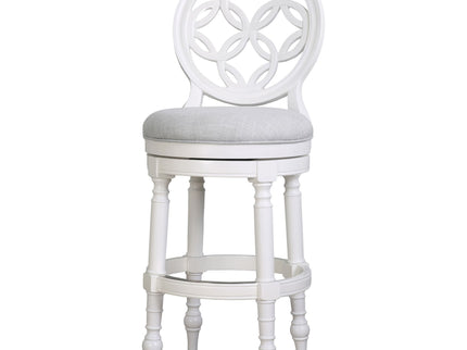 Stool With Back And Swivel Upholstered Seat